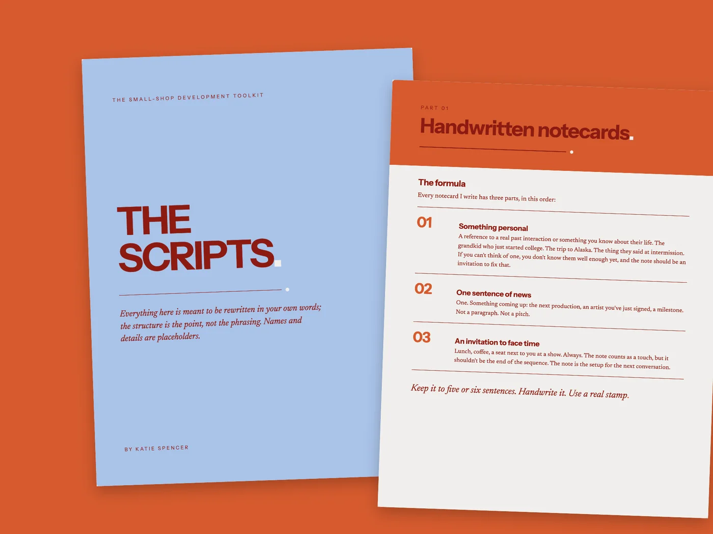 The Scripts: handwritten notecard formulas