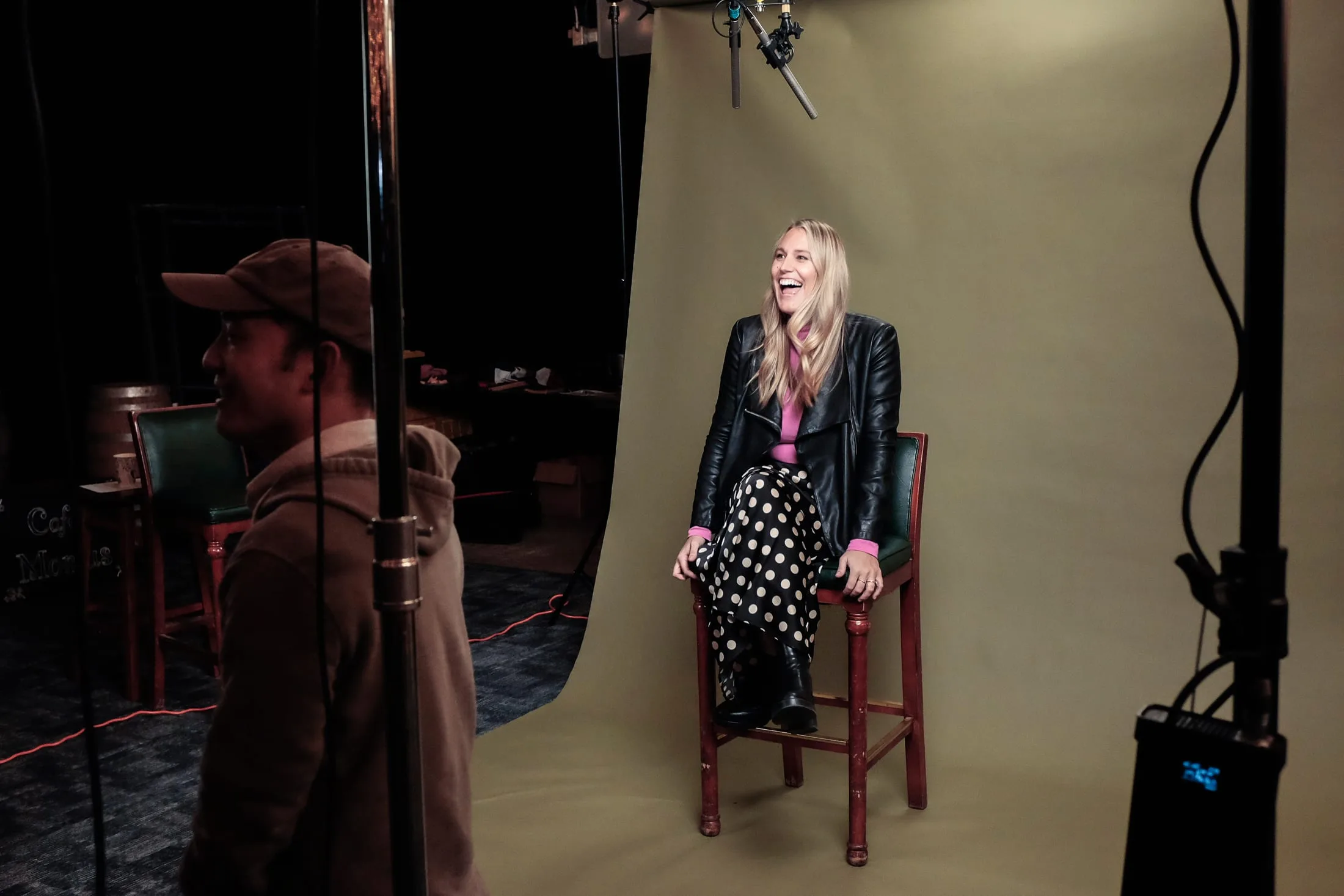 Katie Spencer on set, Knoxville